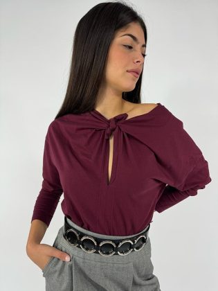 Maglia cotone con nodo davanti