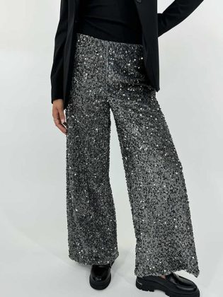Pantalone paillettes velluto
