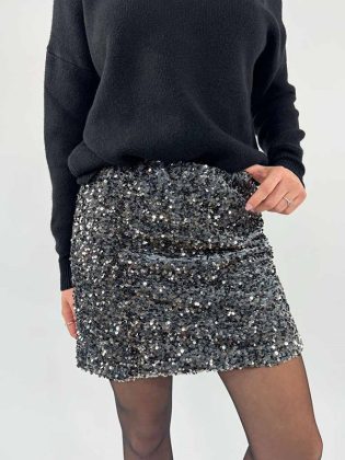Minigonna in velluto con paillettes