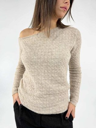 Pull monospalla treccine lana merinos