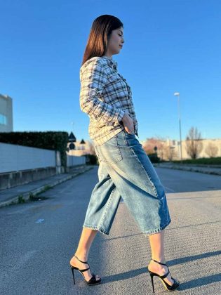 Bermuda in denim baggy