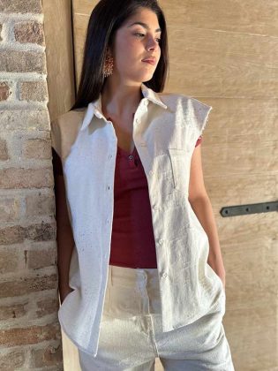 Gilet in cotone con taschino