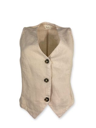 Gilet in lino con bottoni