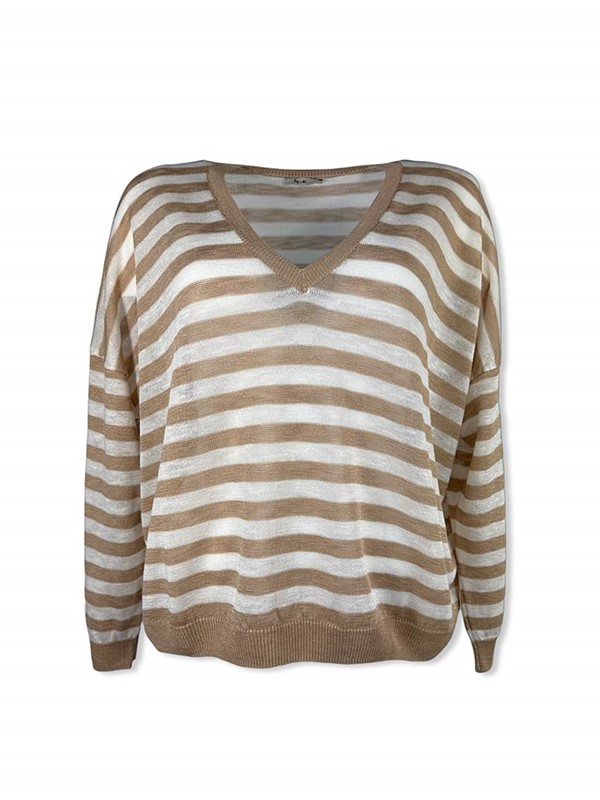 maglia-scollo-v-a-righe-misto-viscosa-latte