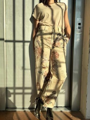 Pantalone in cotone stampato