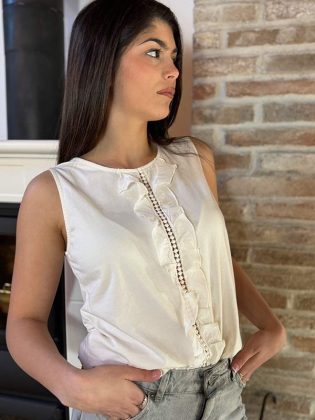 Smanicata con ruche in cotone