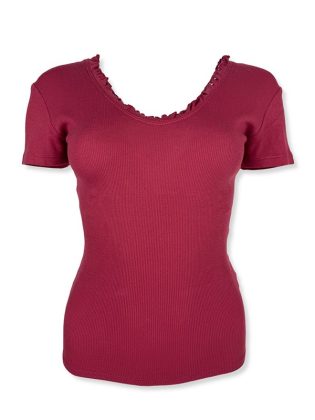 T-shirt costina scollo frappina