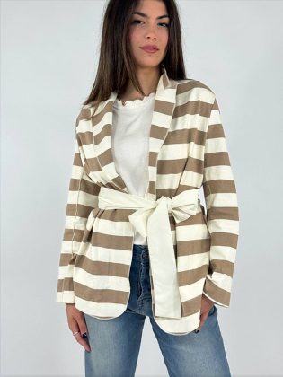 Giacca a righe in felpa