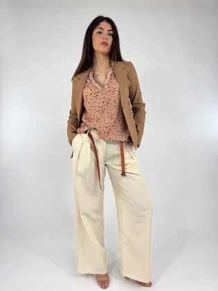 Pant palazzo doppia piega