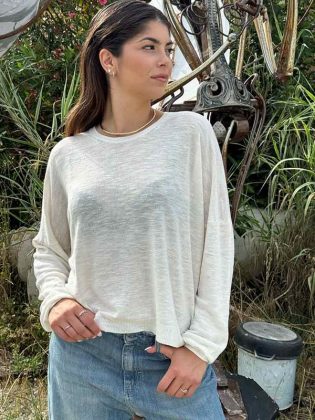 Maglia scatola misto lino