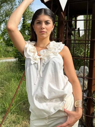 Smanicata con ruches e laccetto