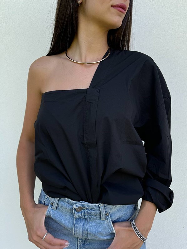 camicia-monospalla-nera
