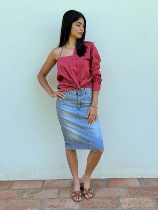 Lounguette in jeans taglio vivo