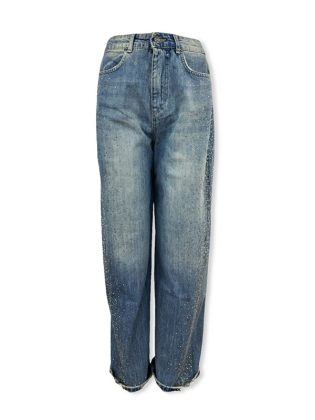 Jeans egg fit con strass