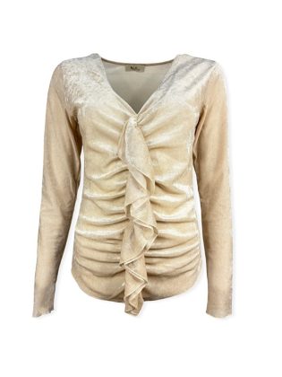 Maglia tulle ciniglia con frappa