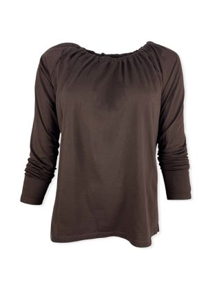 T-shirt scollo barchetta con elastico