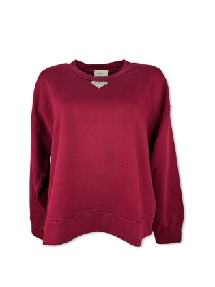 Felpa con triangolo strass