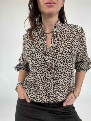 Blusa georgette con ruche