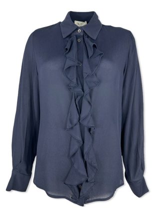 Camicia in georgette con ruches