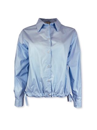 Camicia in cotone con coulisse - S, AZZURRO