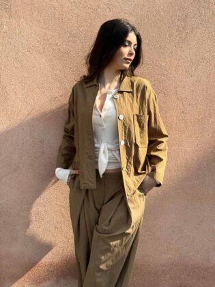 Camicia over misto viscosa con tasca