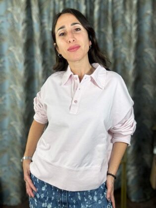 Felpa a polo cropped