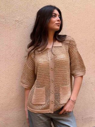 Giacchina con bottoni a rete paillettes