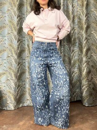 Jeans baggy microlaserato