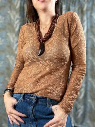 Maglia in pizzo manica lunga