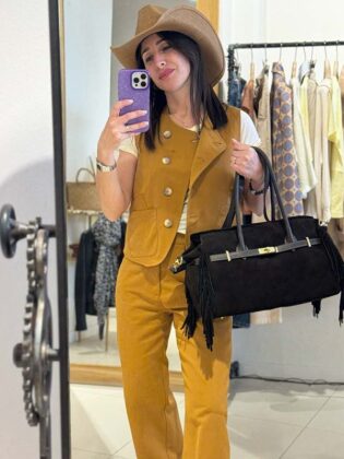 Gilet cropped 3 tasche