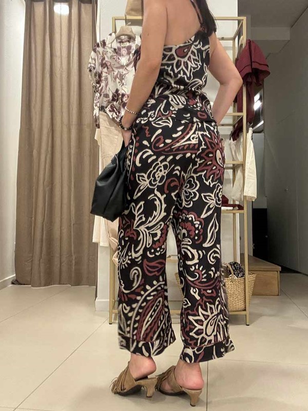 Pantalone gaucho fantasia in raso - immagine 5