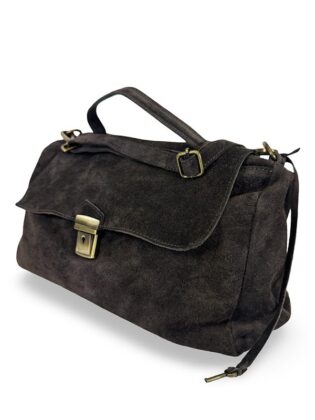 Borsa postina in suede - UNICA, MORO