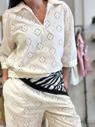Camicia a polo sangallo