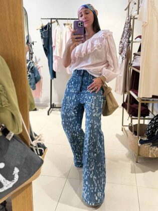 Camicia monospalla con frappa