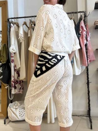 Pantalone capri sangallo