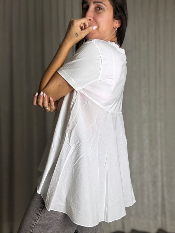 T-shirt cotone e mussola dietro - immagine 5