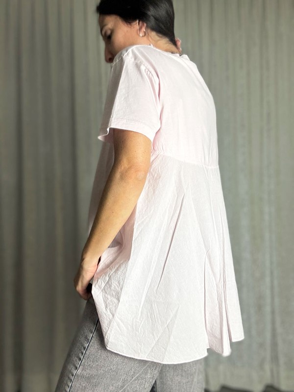 T-shirt cotone e mussola dietro - immagine 3