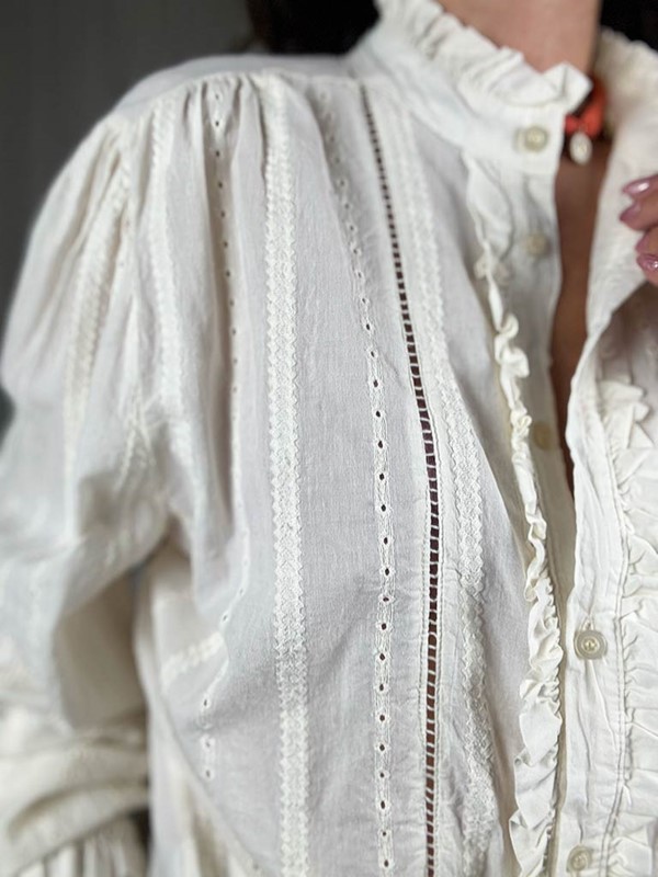 Camicia romantica con frappina - immagine 4