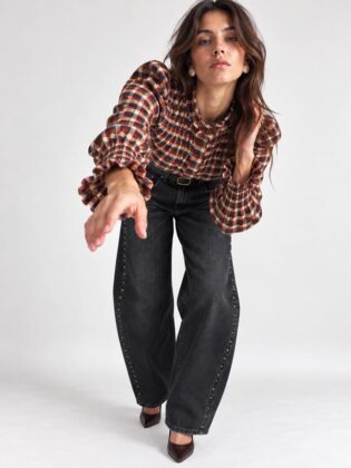 Jeans balloon con borchie