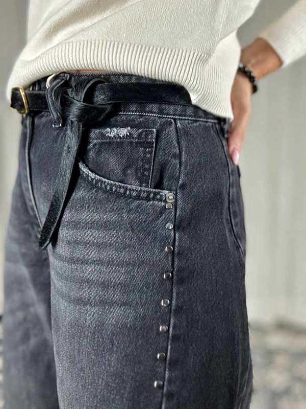 Jeans balloon con borchie - immagine 3