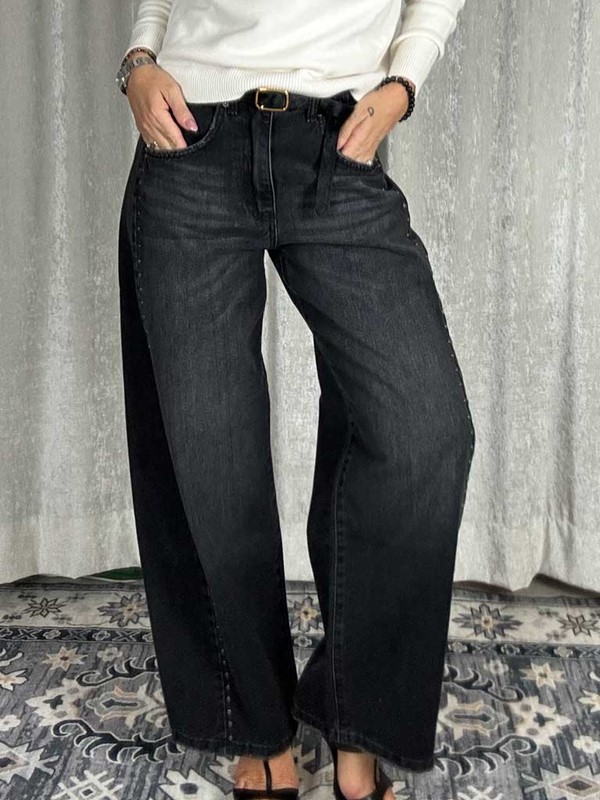 Jeans balloon con borchie - immagine 2