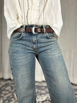 Jeans straight donna sabbiato