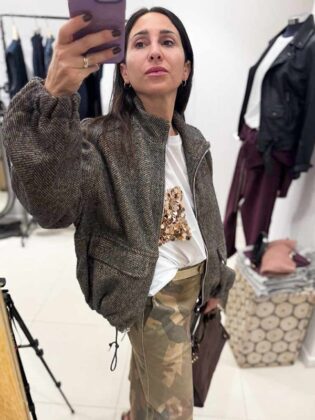 Bomber donna spinato con zip