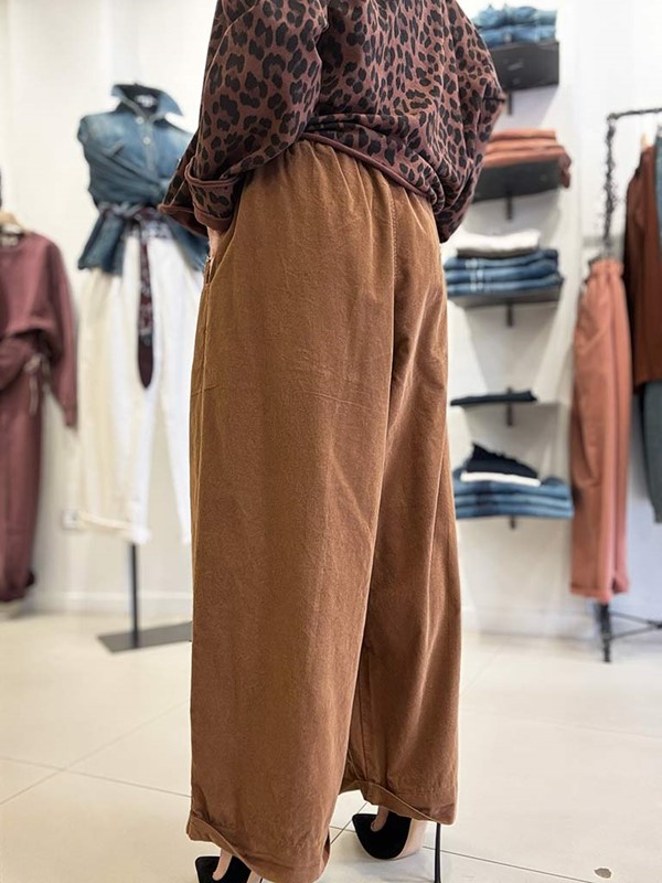 Pantalone ampio velluto a costine - immagine 4