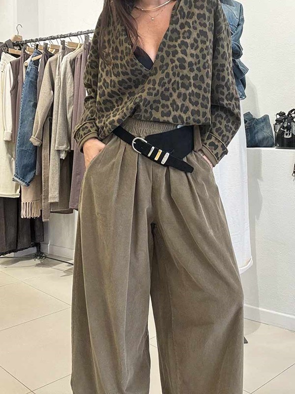 Pantalone ampio velluto a costine - immagine 2